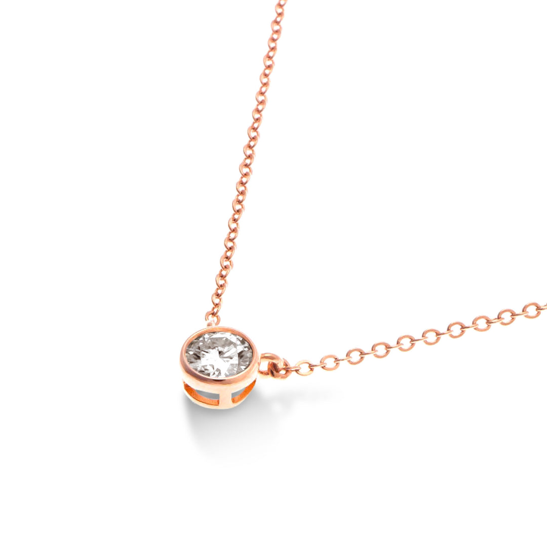 0.5ct モアサナイト ベゼル ネックレス シルバー925