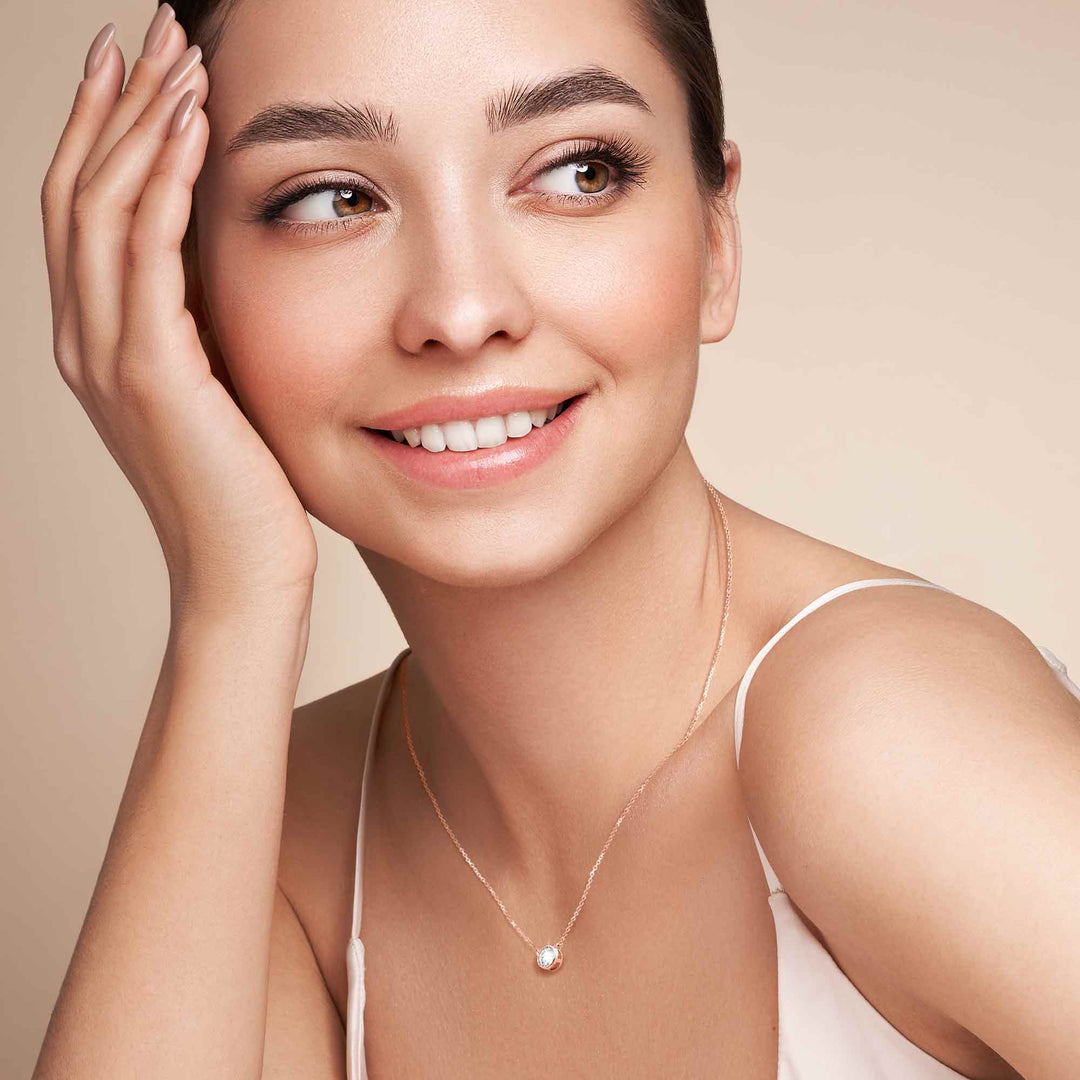 0.5ct モアサナイト ベゼル ネックレス シルバー925