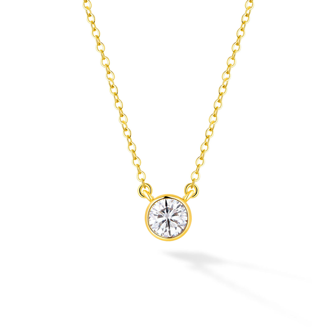 0.5ct モアサナイト ベゼル ネックレス シルバー925