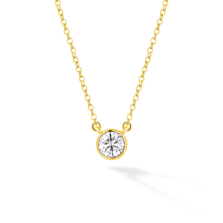 0.5ct モアサナイト ベゼル ネックレス シルバー925