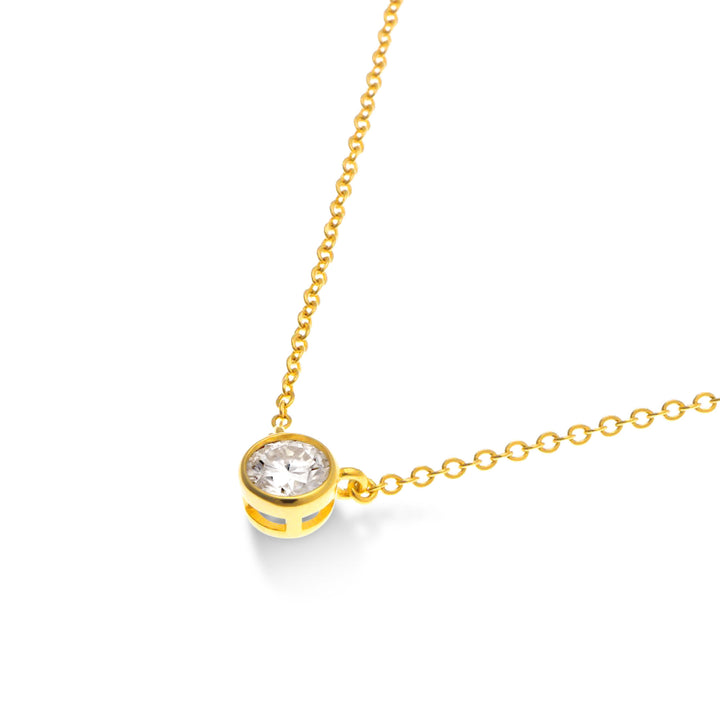 0.5ct モアサナイト ベゼル ネックレス シルバー925