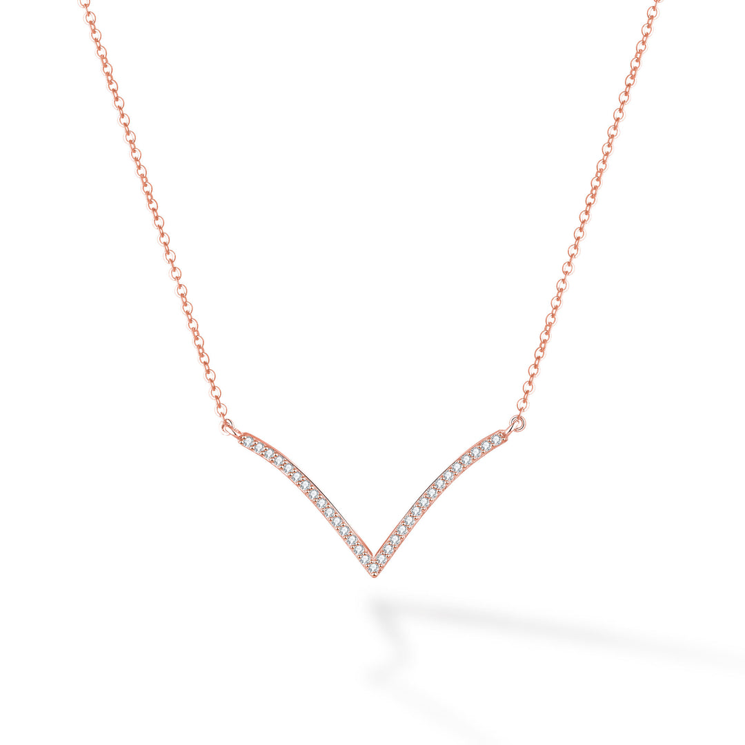 0.24ct モアサナイト Vライン パヴェ ネックレス シルバー925
