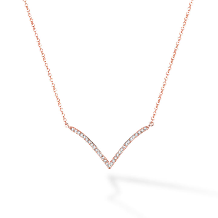0.24ct モアサナイト Vライン パヴェ ネックレス シルバー925
