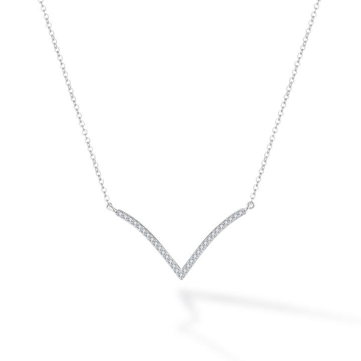 0.24ct モアサナイト Vライン パヴェ ネックレス シルバー925