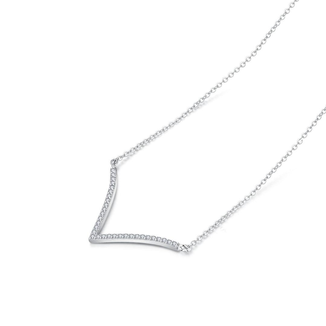 0.24ct モアサナイト Vライン パヴェ ネックレス シルバー925