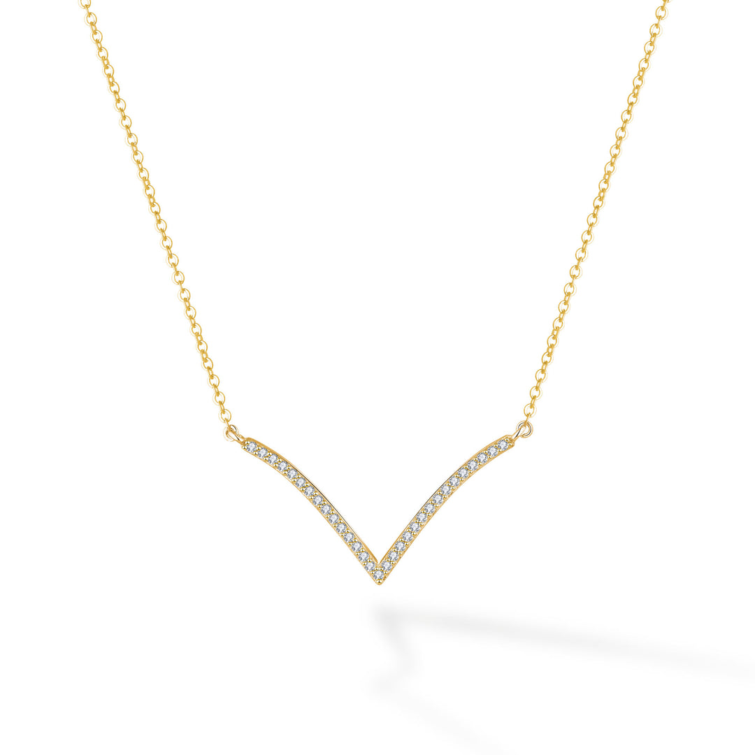 0.24ct モアサナイト Vライン パヴェ ネックレス シルバー925