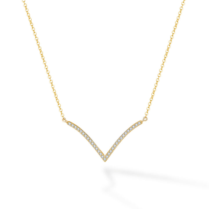 0.24ct モアサナイト Vライン パヴェ ネックレス シルバー925