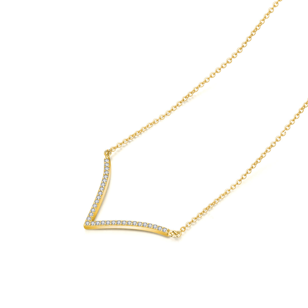 0.24ct モアサナイト Vライン パヴェ ネックレス シルバー925