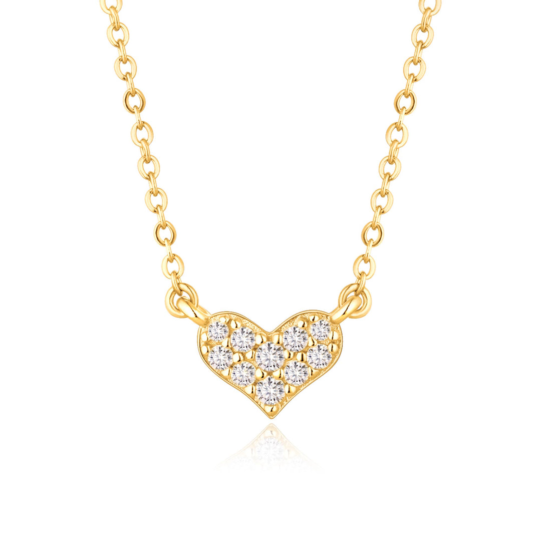 0.16ct モアサナイト ハート パヴェ ネックレス シルバー925