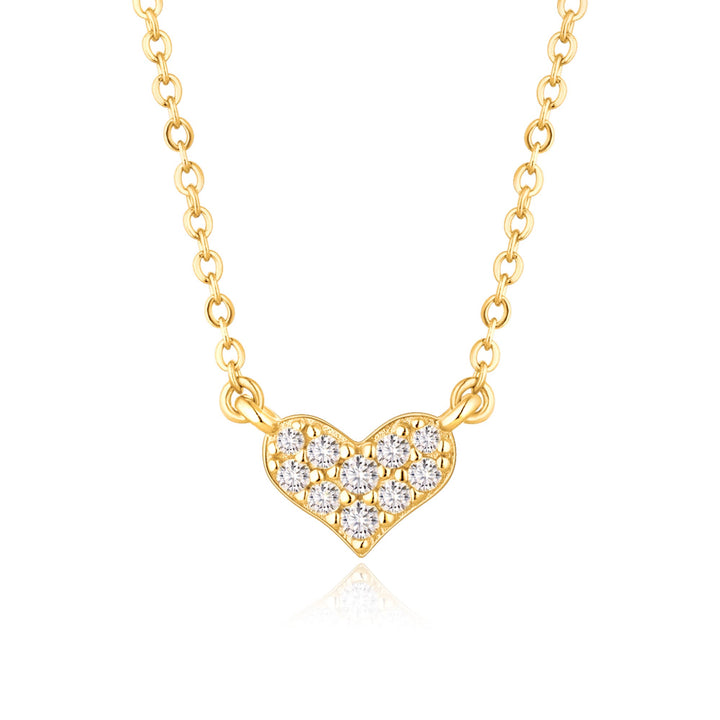 0.16ct モアサナイト ハート パヴェ ネックレス シルバー925