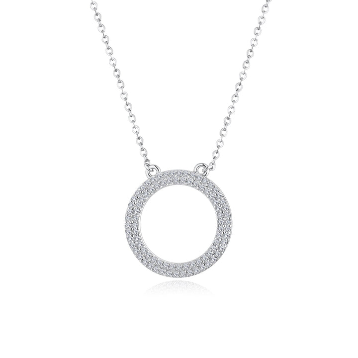 0.43ct モアサナイト サークル パヴェ ネックレス シルバー925