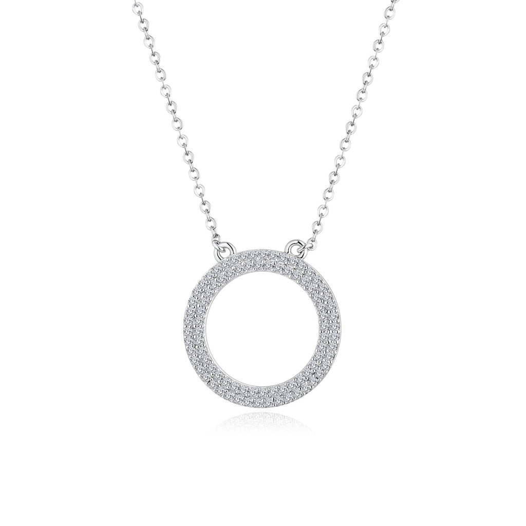 0.43ct モアサナイト サークル パヴェ ネックレス シルバー925 | NEXT