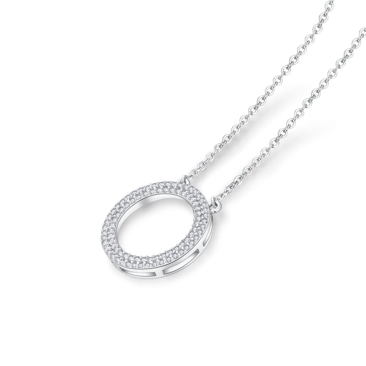 0.43ct モアサナイト サークル パヴェ ネックレス シルバー925