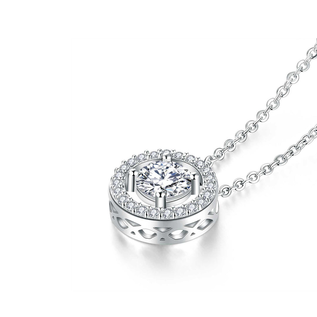 0.98ct モアサナイト サークル ソリティア ネックレス シルバー925