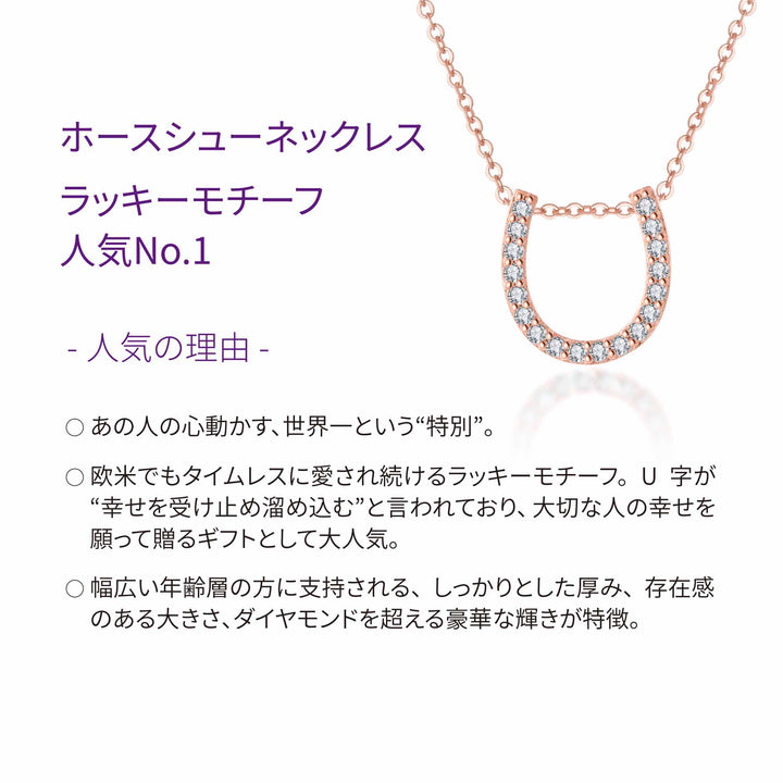 0.27ct モアサナイト ホースシュー パヴェ ネックレス シルバー925