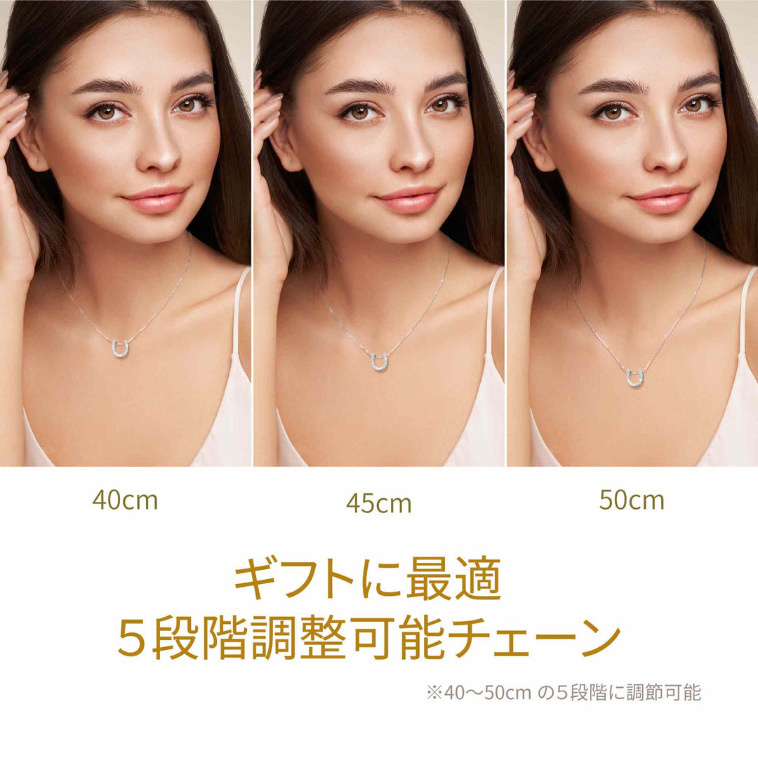 0.27ct モアサナイト ホースシュー パヴェ ネックレス シルバー925