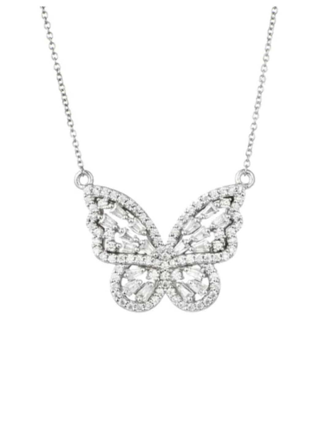 0.85ct ラボグロウンダイヤモンド バタフライ ネックレス プラチナ