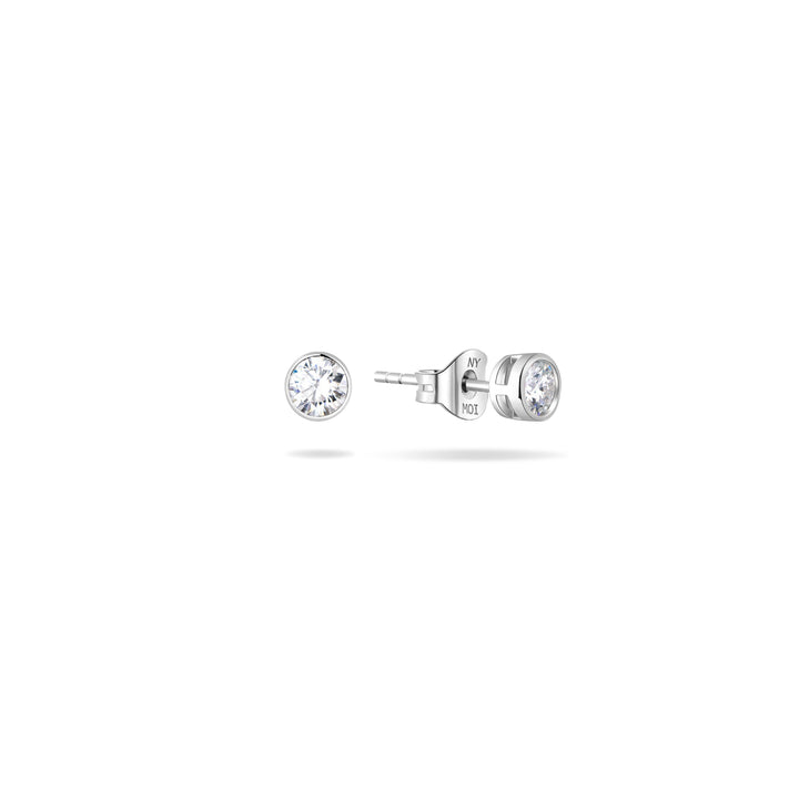 0.6ct モアサナイト ベゼル ピアス シルバー925