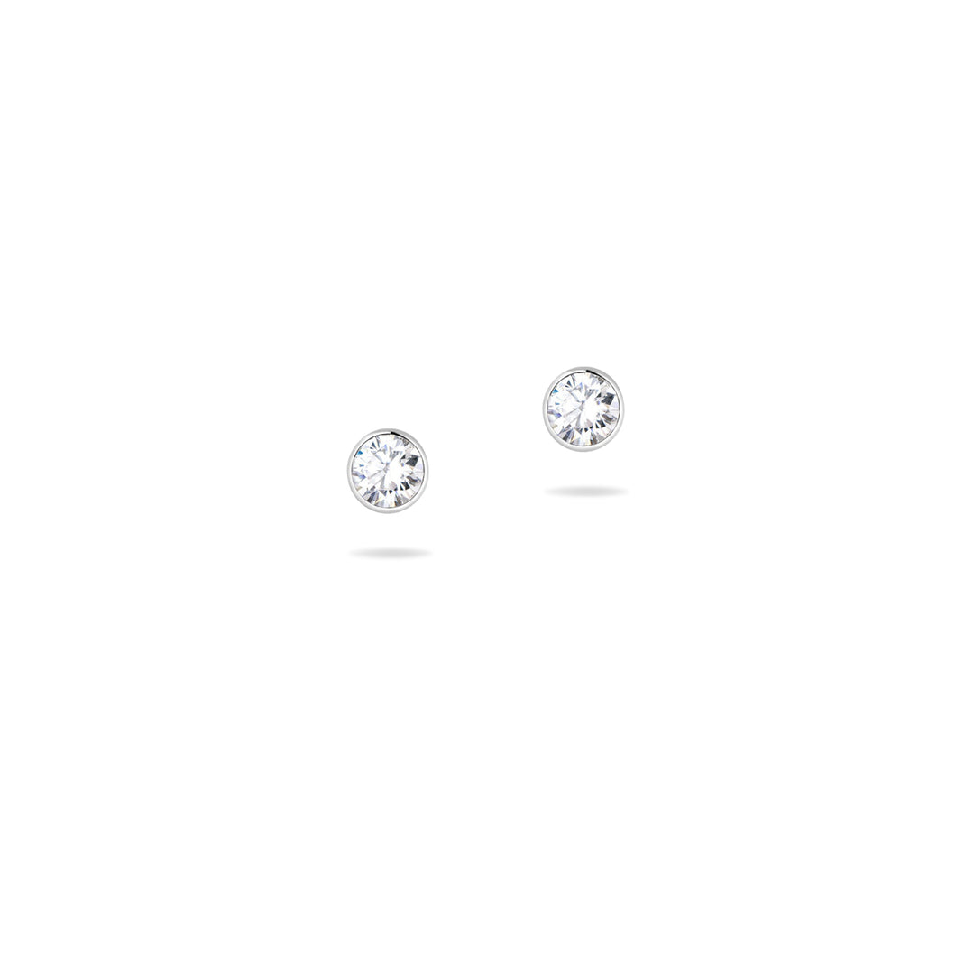 0.6ct モアサナイト ベゼル ピアス シルバー925