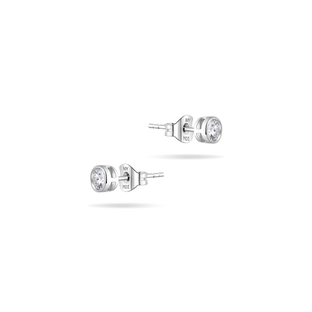 0.6ct モアサナイト ベゼル ピアス シルバー925