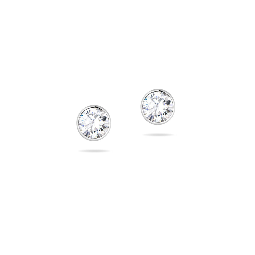 2.0ct モアサナイト ベゼル ピアス シルバー925