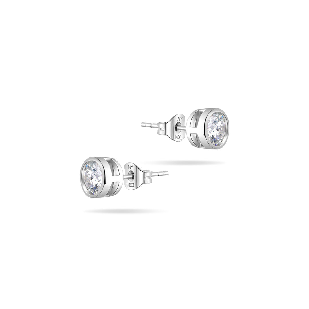 2.0ct モアサナイト ベゼル ピアス シルバー925