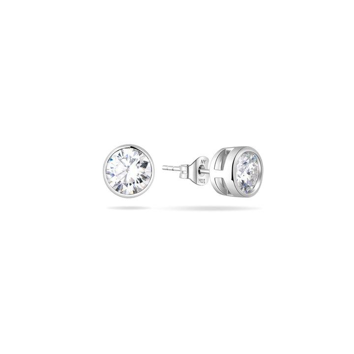 3.0ct モアサナイト ベゼル ピアス シルバー925