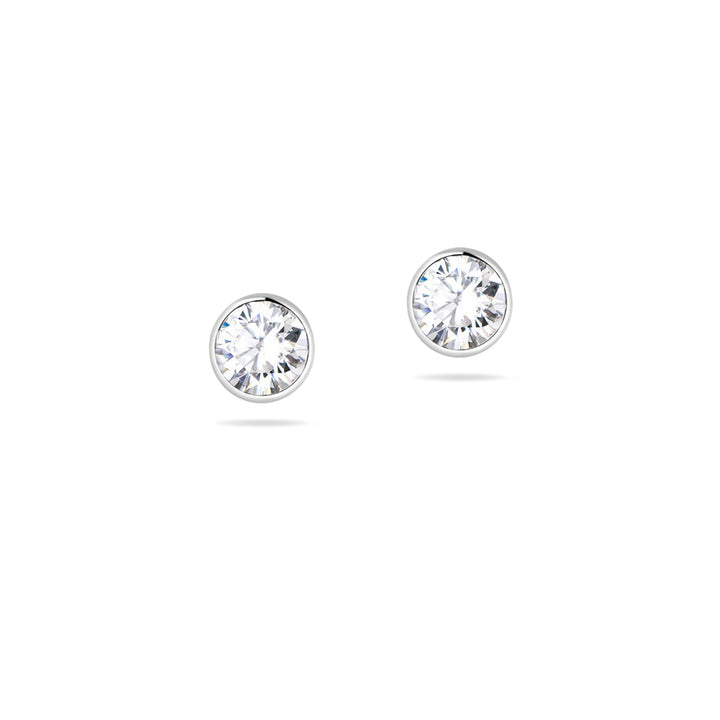 3.0ct モアサナイト ベゼル ピアス シルバー925