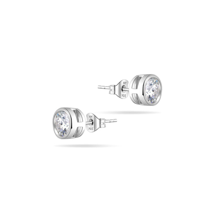 3.0ct モアサナイト ベゼル ピアス シルバー925
