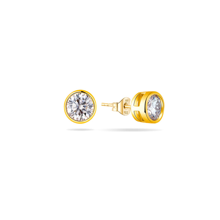 3.0ct モアサナイト ベゼル ピアス シルバー925
