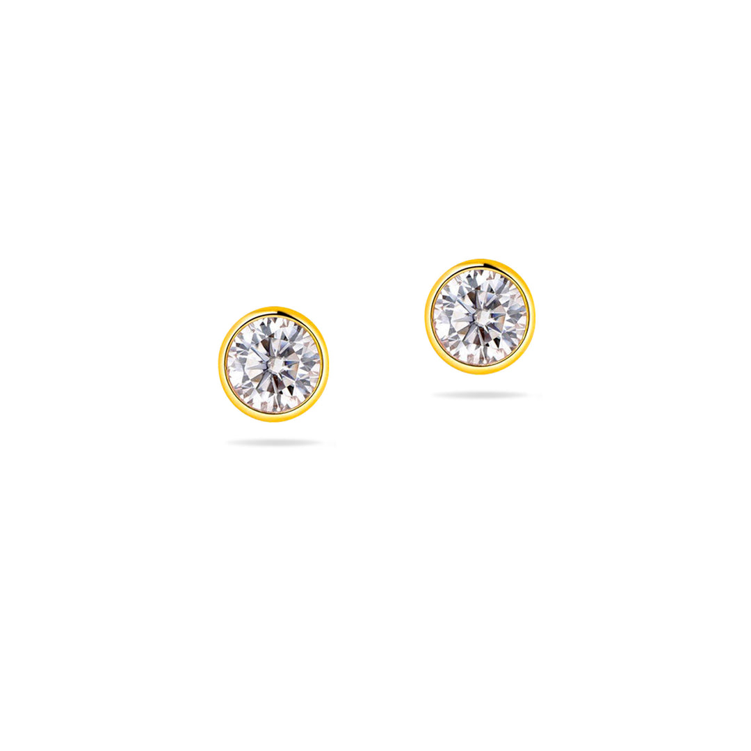 3.0ct モアサナイト ベゼル ピアス シルバー925