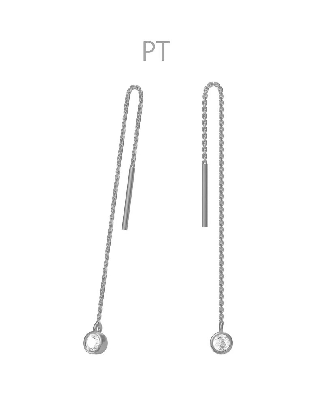 0.2ct モアサナイト ぶらさがり ロング ピアス プラチナ