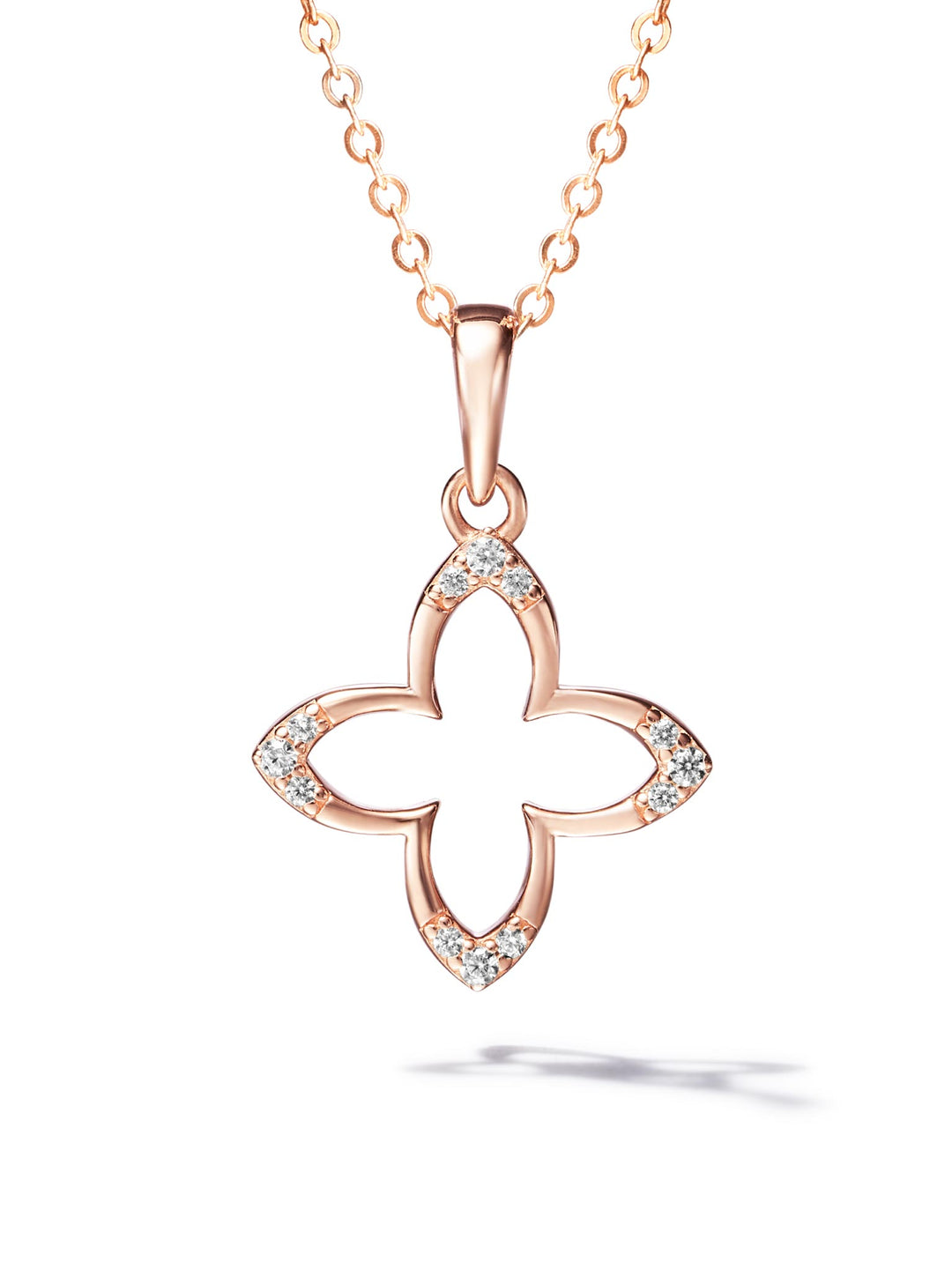 0.08ct 18K ピンクゴールド シグネチャー ネックレス