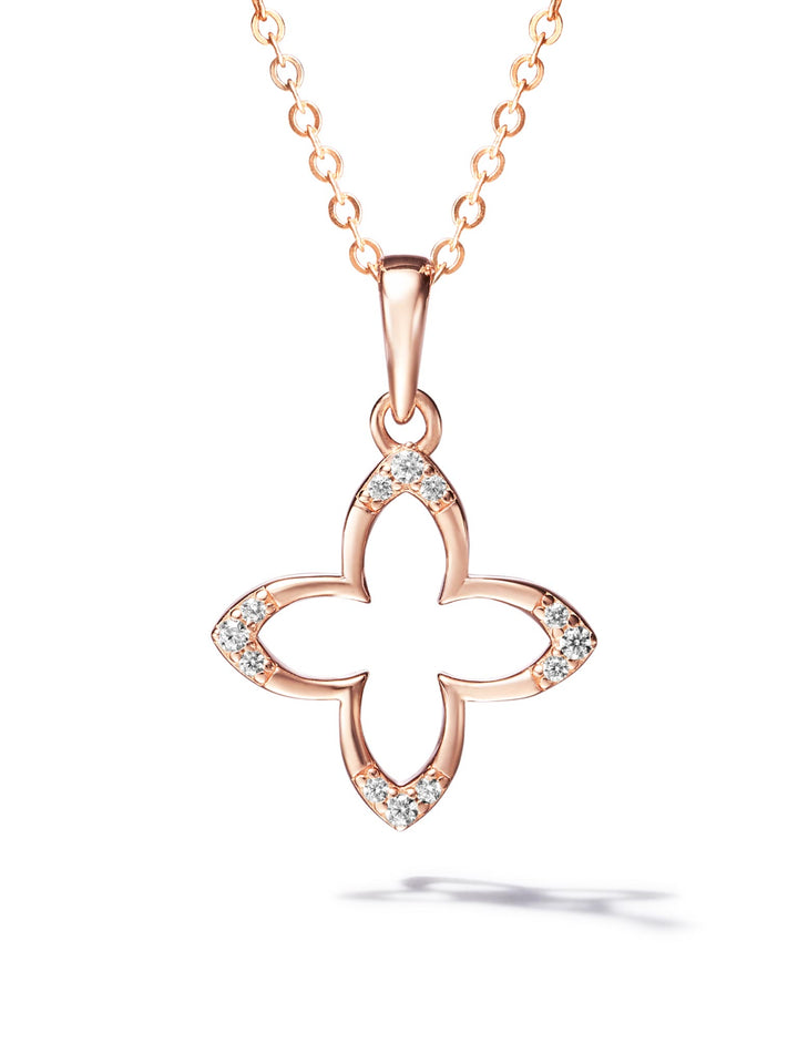 0.08ct 18K ピンクゴールド シグネチャー ネックレス