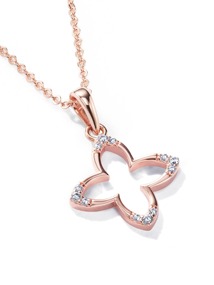 0.08ct 18K ピンクゴールド シグネチャー ネックレス
