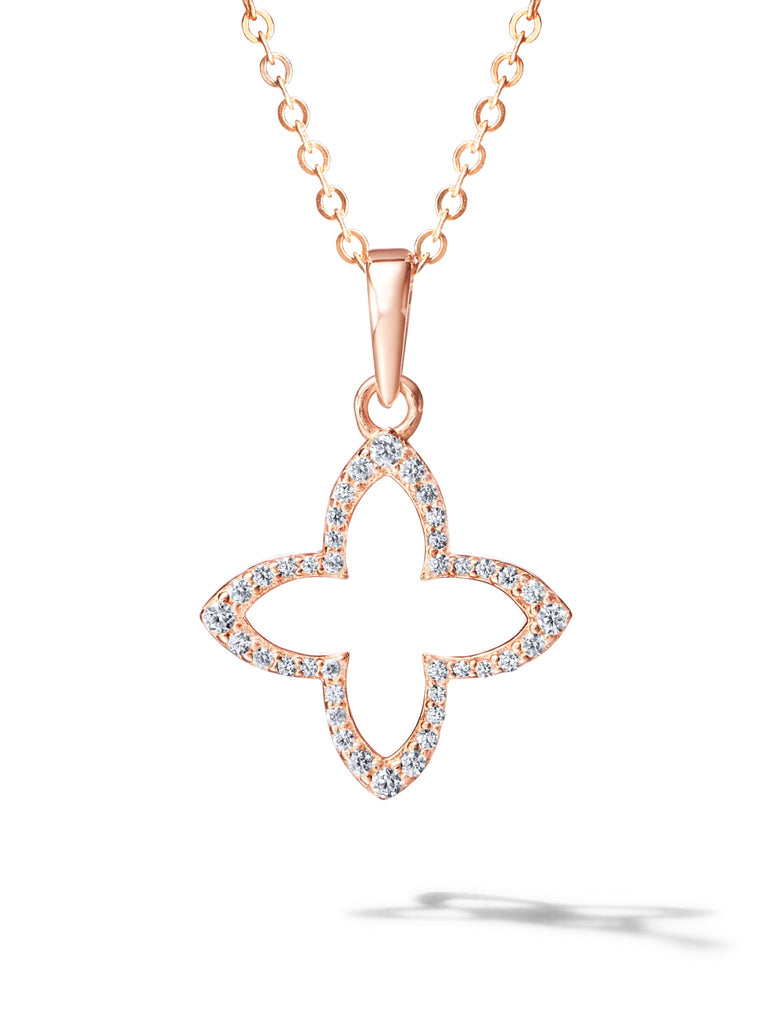 0.16ct モアサナイト シグネチャー ネックレス 18K ピンクゴールド