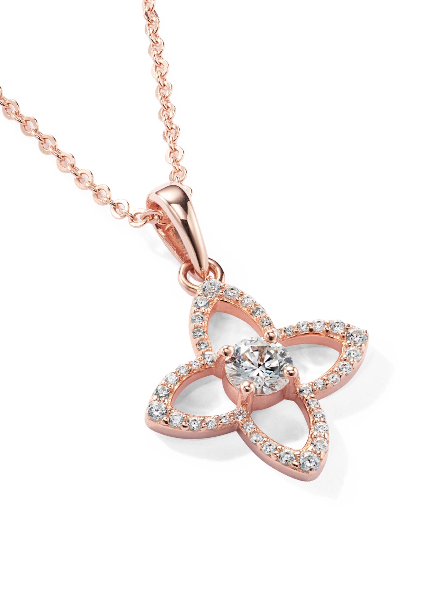 0.39ct モアサナイト シグネチャー ネックレス 18K ピンクゴールド
