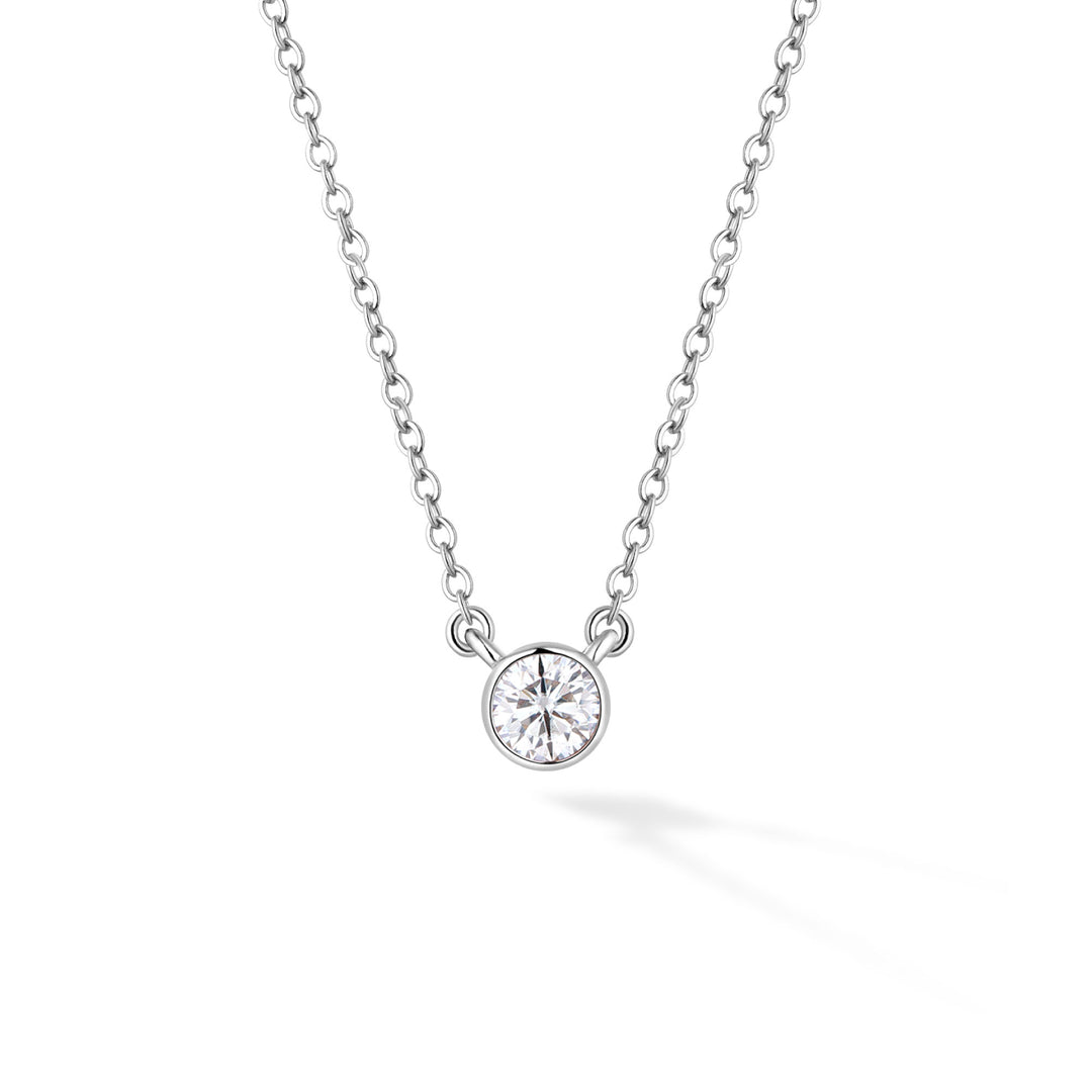 0.3ct モアサナイト ベゼル ネックレス シルバー925