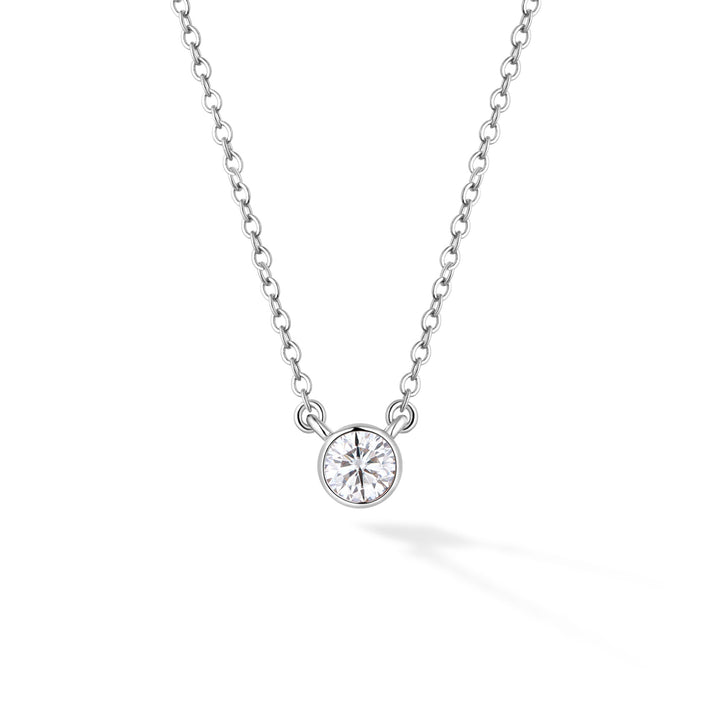 0.3ct モアサナイト ベゼル ネックレス シルバー925