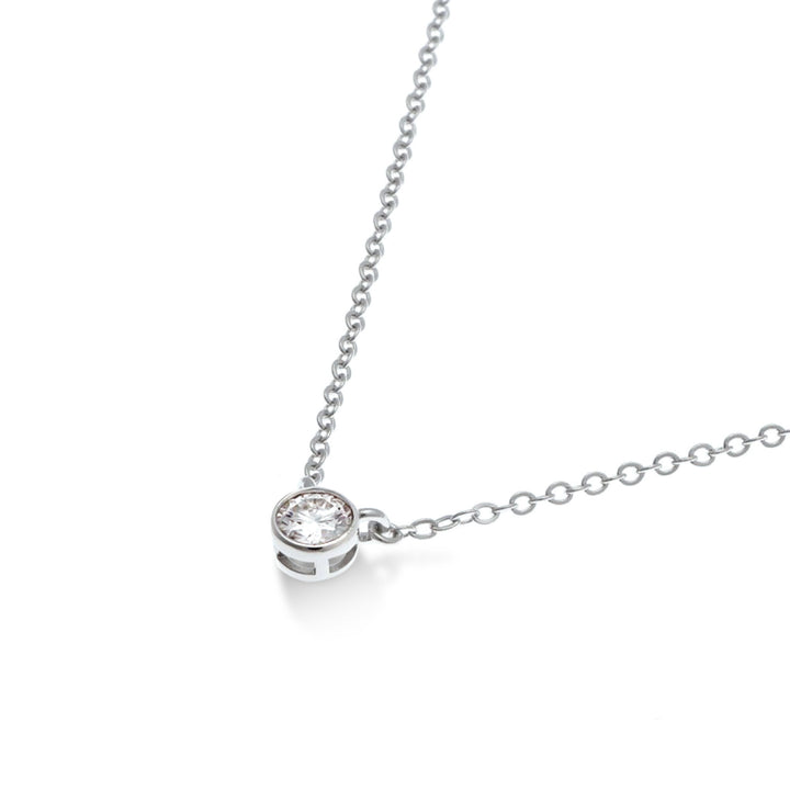 0.3ct モアサナイト ベゼル ネックレス シルバー925 | NEXT