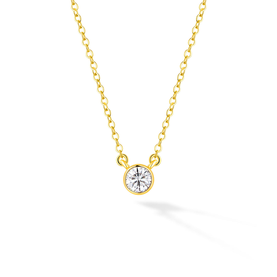 0.3ct モアサナイト ベゼル ネックレス シルバー925