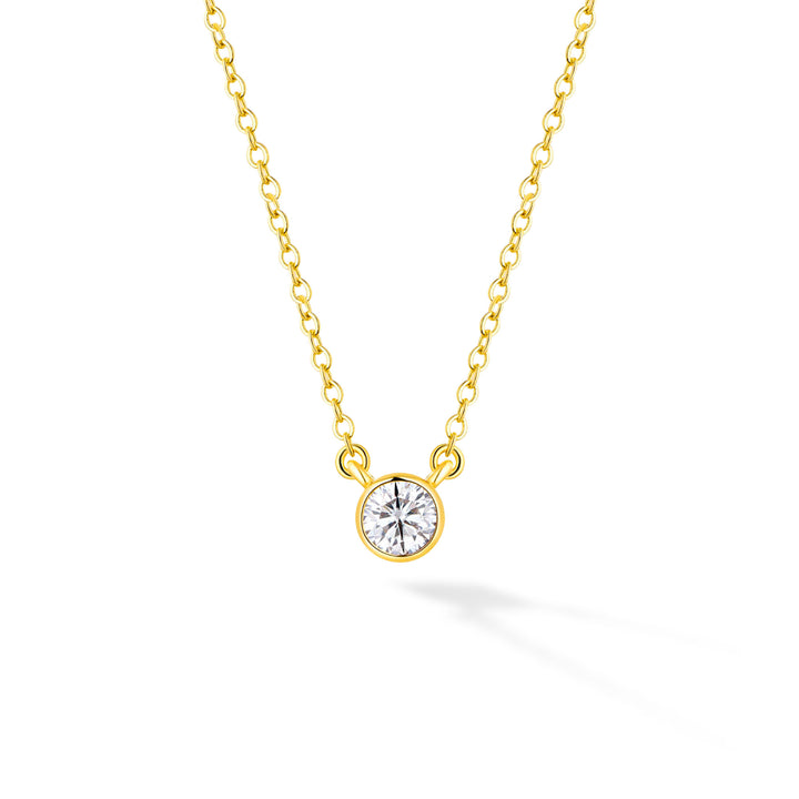 0.3ct モアサナイト ベゼル ネックレス シルバー925