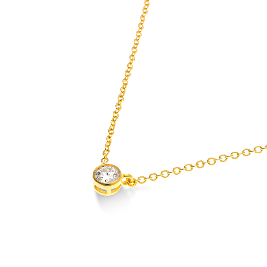 0.3ct モアサナイト ベゼル ネックレス シルバー925