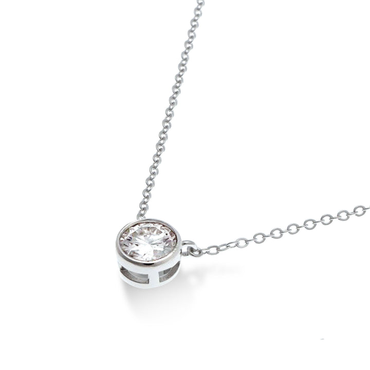 1.0ct モアサナイト ベゼル ネックレス シルバー925