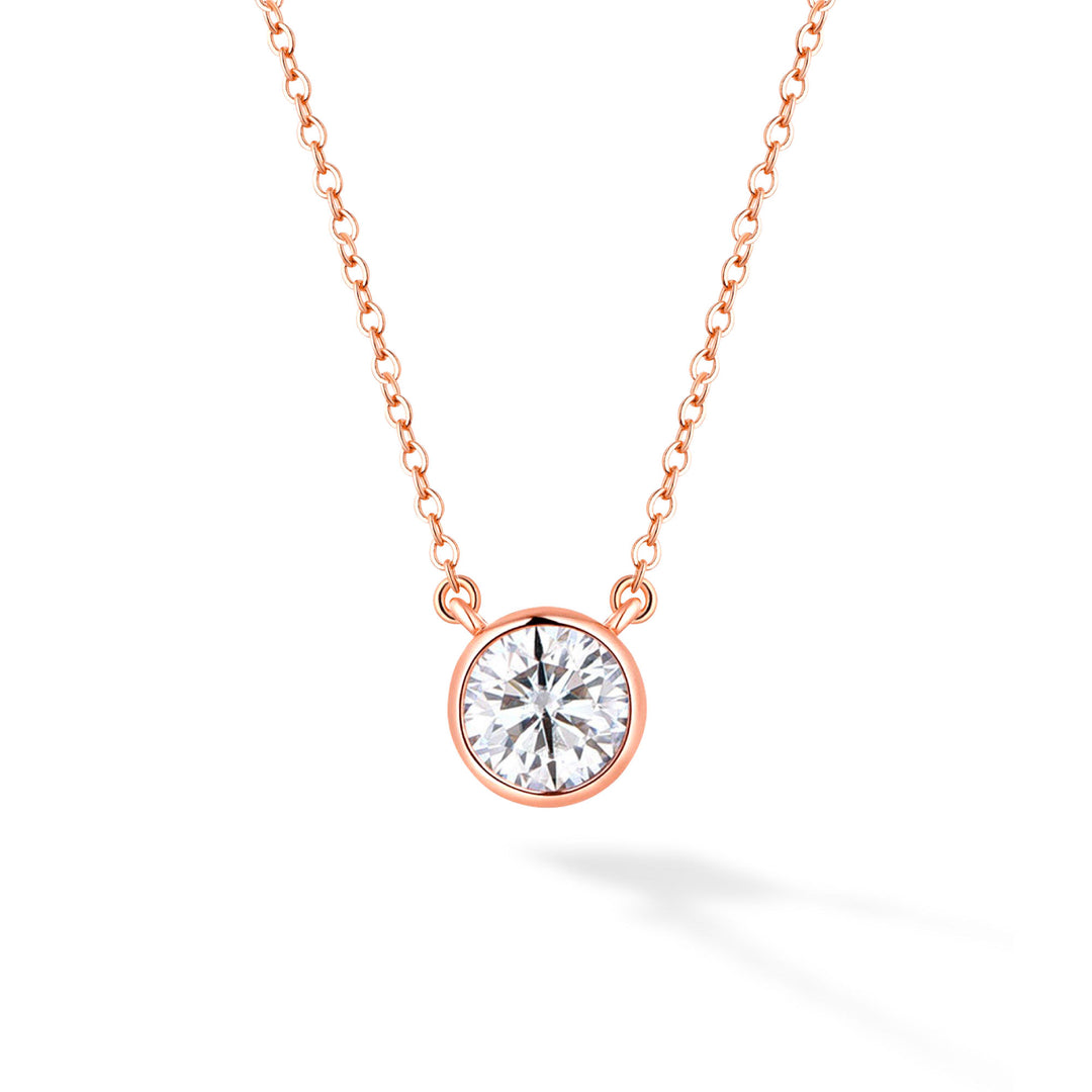 1.0ct モアサナイト ベゼル ネックレス シルバー925