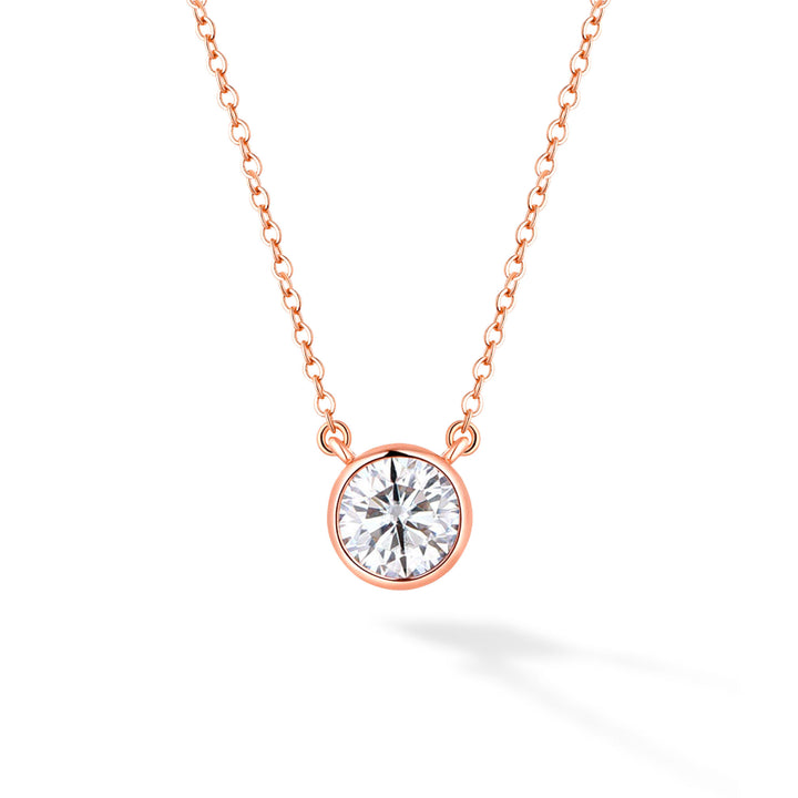 1.0ct モアサナイト ベゼル ネックレス シルバー925