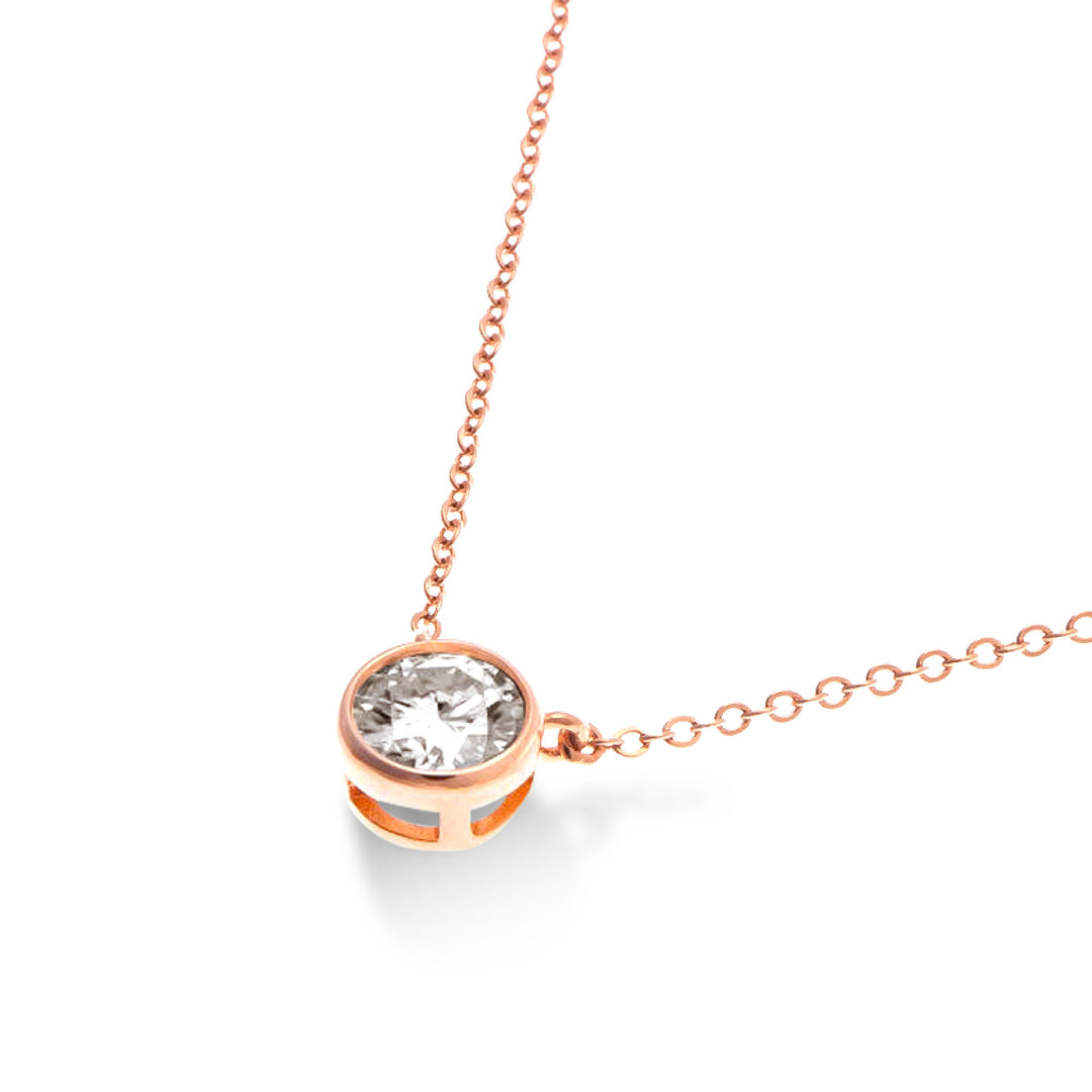 1.0ct モアサナイト ベゼル ネックレス シルバー925