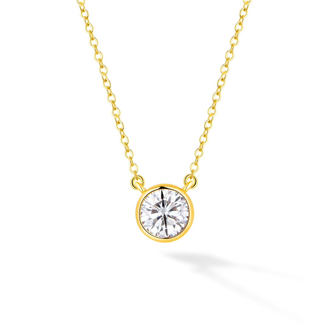 1.0ct モアサナイト ベゼル ネックレス シルバー925