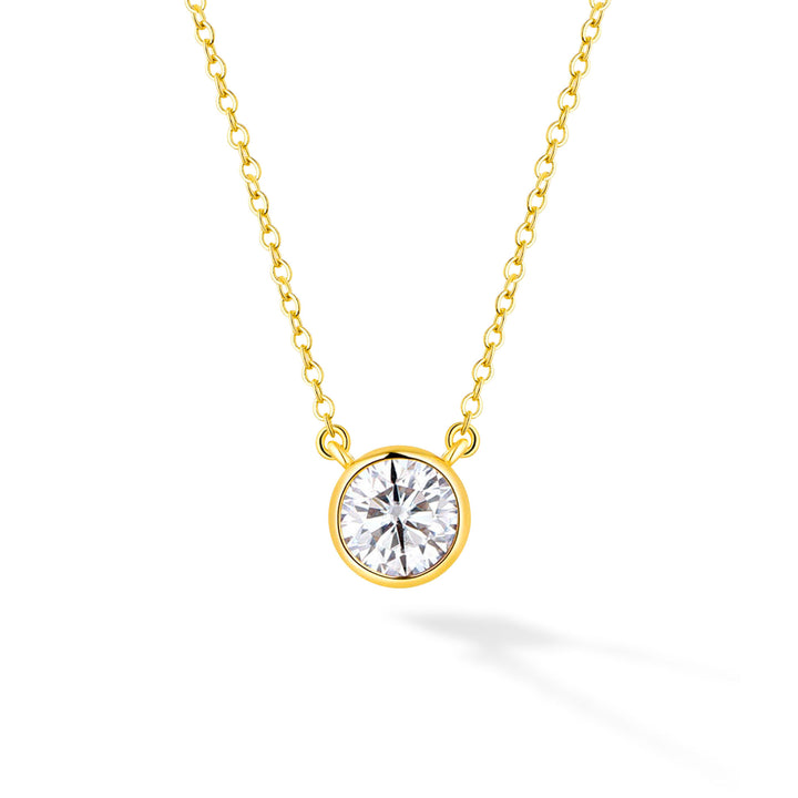 1.0ct モアサナイト ベゼル ネックレス シルバー925