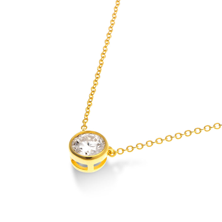 1.0ct モアサナイト ベゼル ネックレス シルバー925
